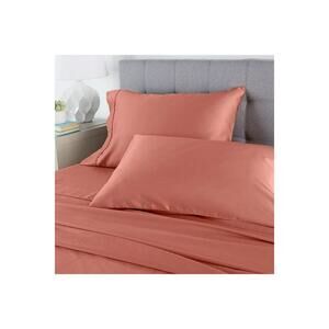 Concierge Collection 400TC Cotton 4pc Sheet Set Coral/Coral Haze
